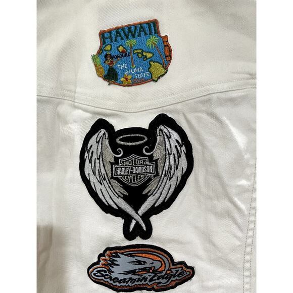 Levi’s White Vest with Harley-Davidson’s Patches (Upcycled) - (EUC) - Picture 4 of 8